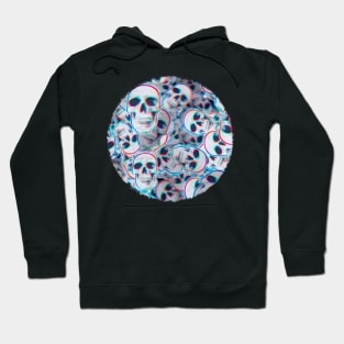 Glitch Skull Pattern Hoodie